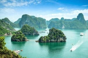 View on ha long bay small islands