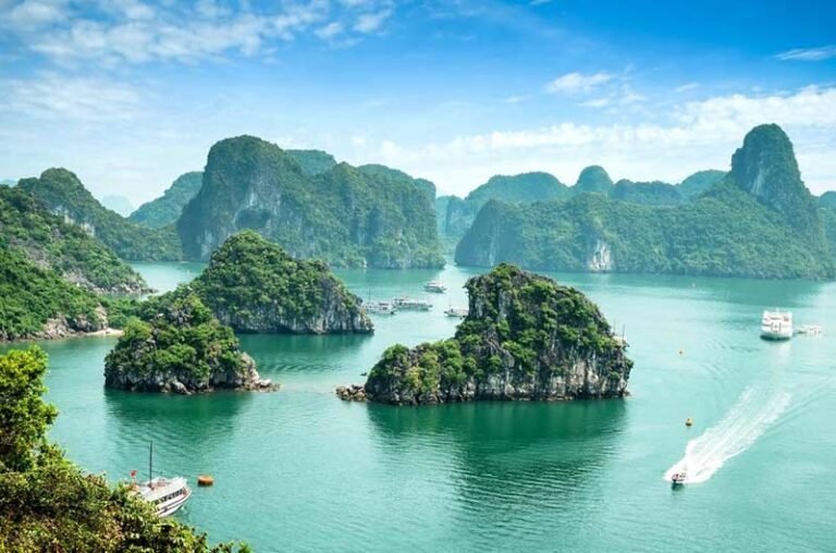 View on ha long bay small islands